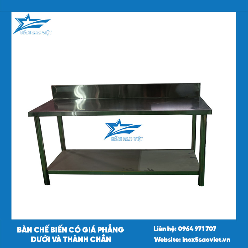BÀN CHẾ BIẾN CÓ GIÁ PHẲNG DƯỚI VÀ THÀNH CHẮN