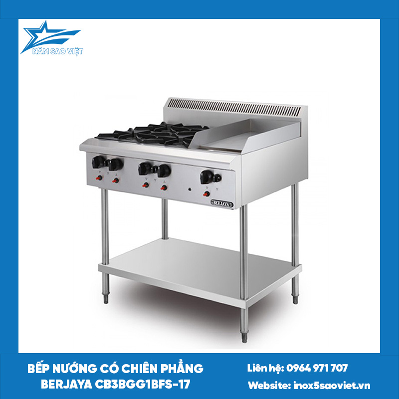 Bếp nướng có chiên phẳng Berjaya CB3BGG1BFS-17