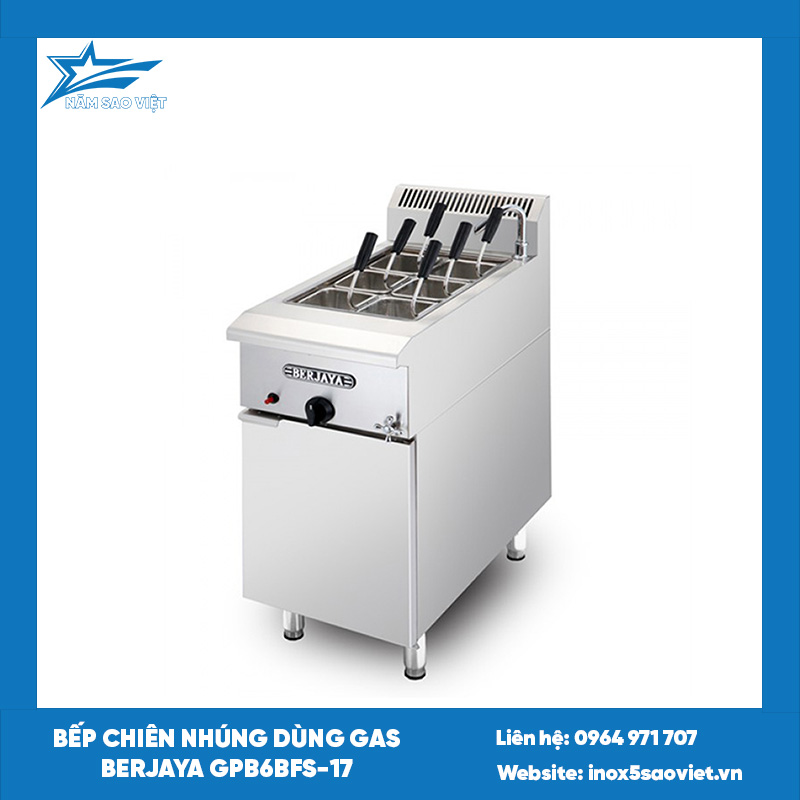 Bếp chiên nhúng dùng gas Berjaya GPB6BFS-17