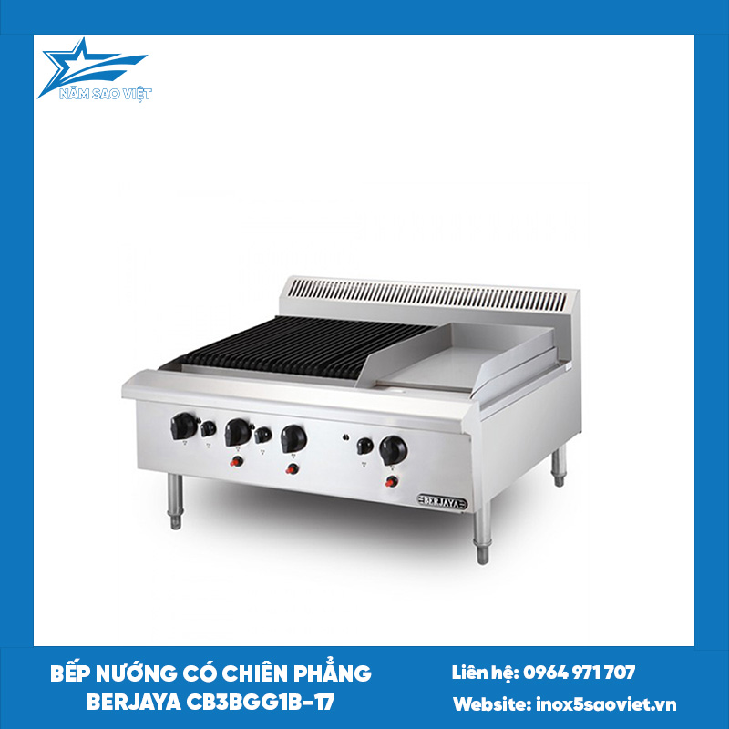 Bếp nướng có chiên phẳng Berjaya CB3BGG1B-17