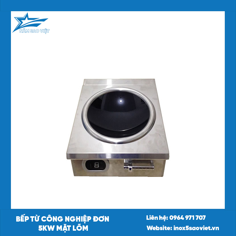 Bếp từ công nghiệp đơn 5kw mặt lõm