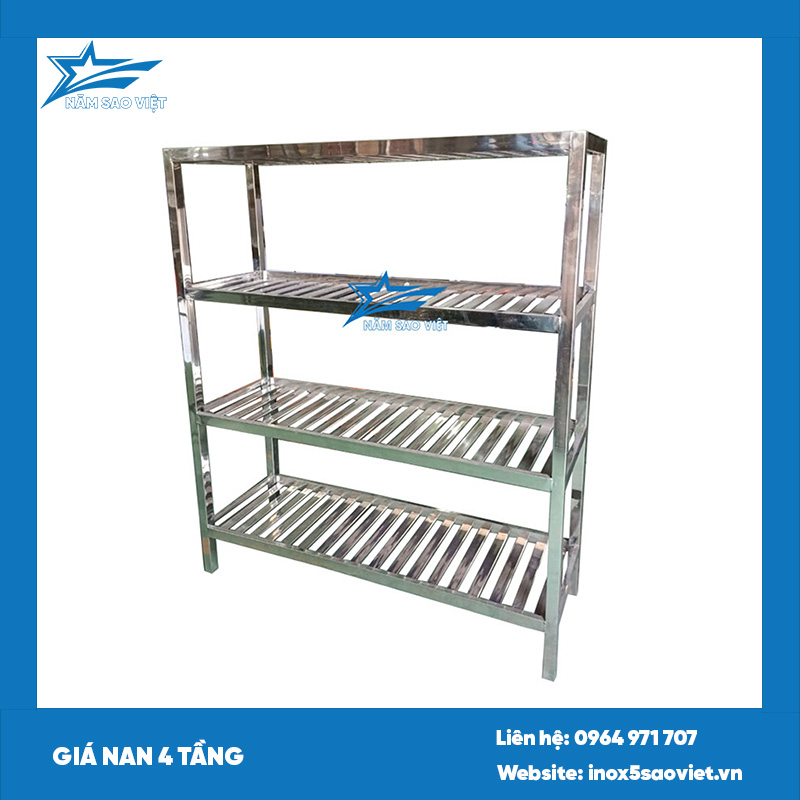 Giá nan inox 4 tầng