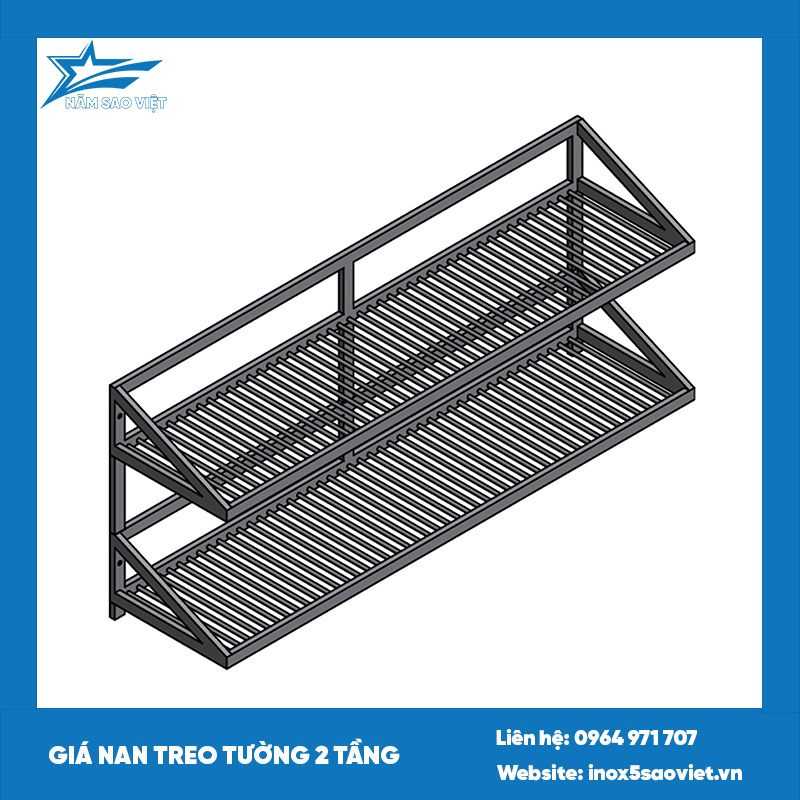 GIÁ NAN TREO TƯỜNG 2 TẦNG